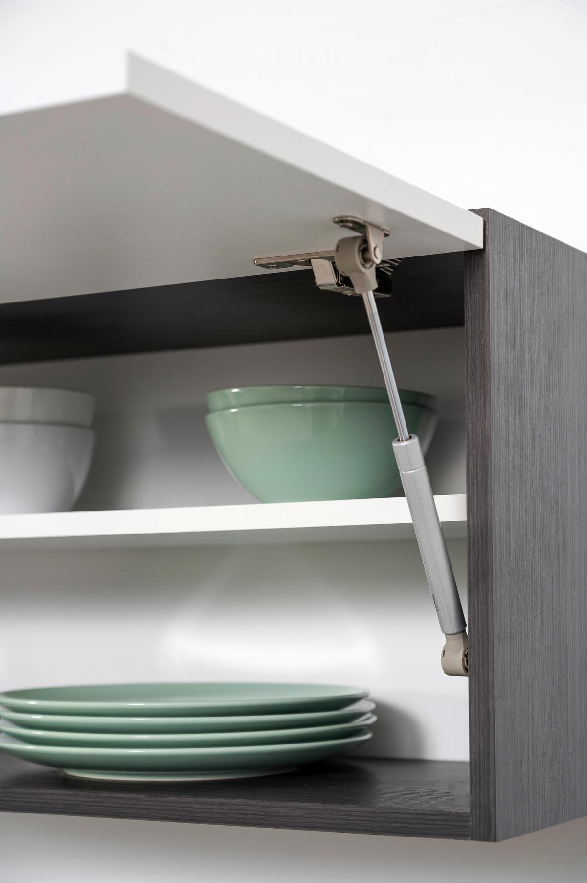 Inselküche Premium Weiß /Grau m. Geräten B: ca. 280cm - Weiß/Grau, Basics, Holzwerkstoff/Metall (280/160cm) - Respekta