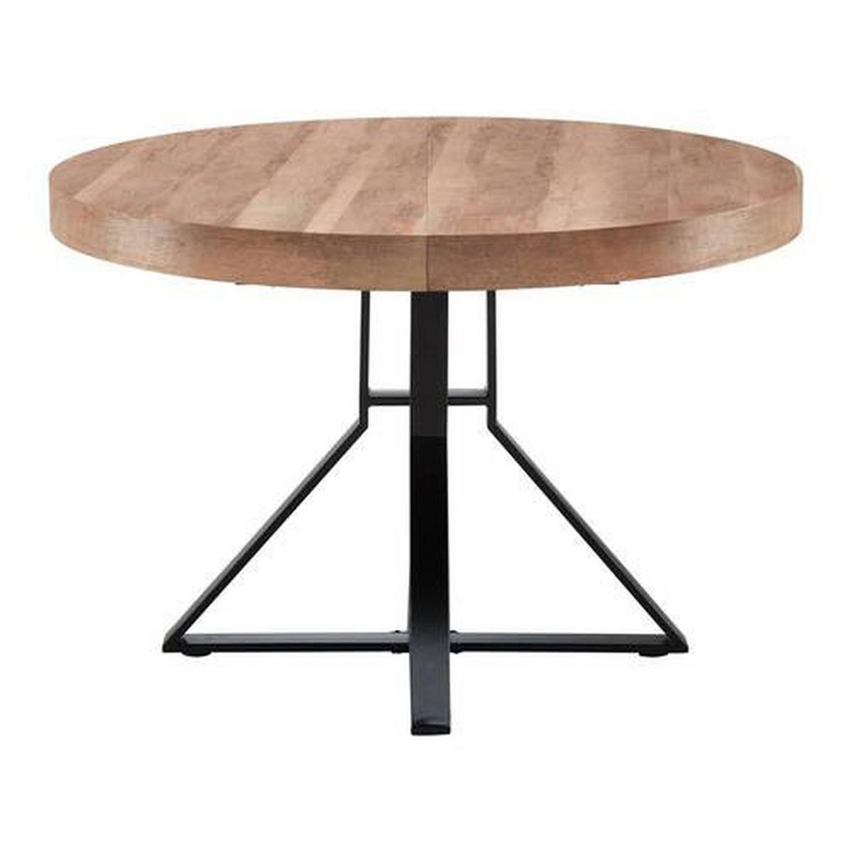 Étkezőasztal Louna - tölgyfa színű/fekete, Modern, fém (120-160/120/76cm) - Bessagi Home