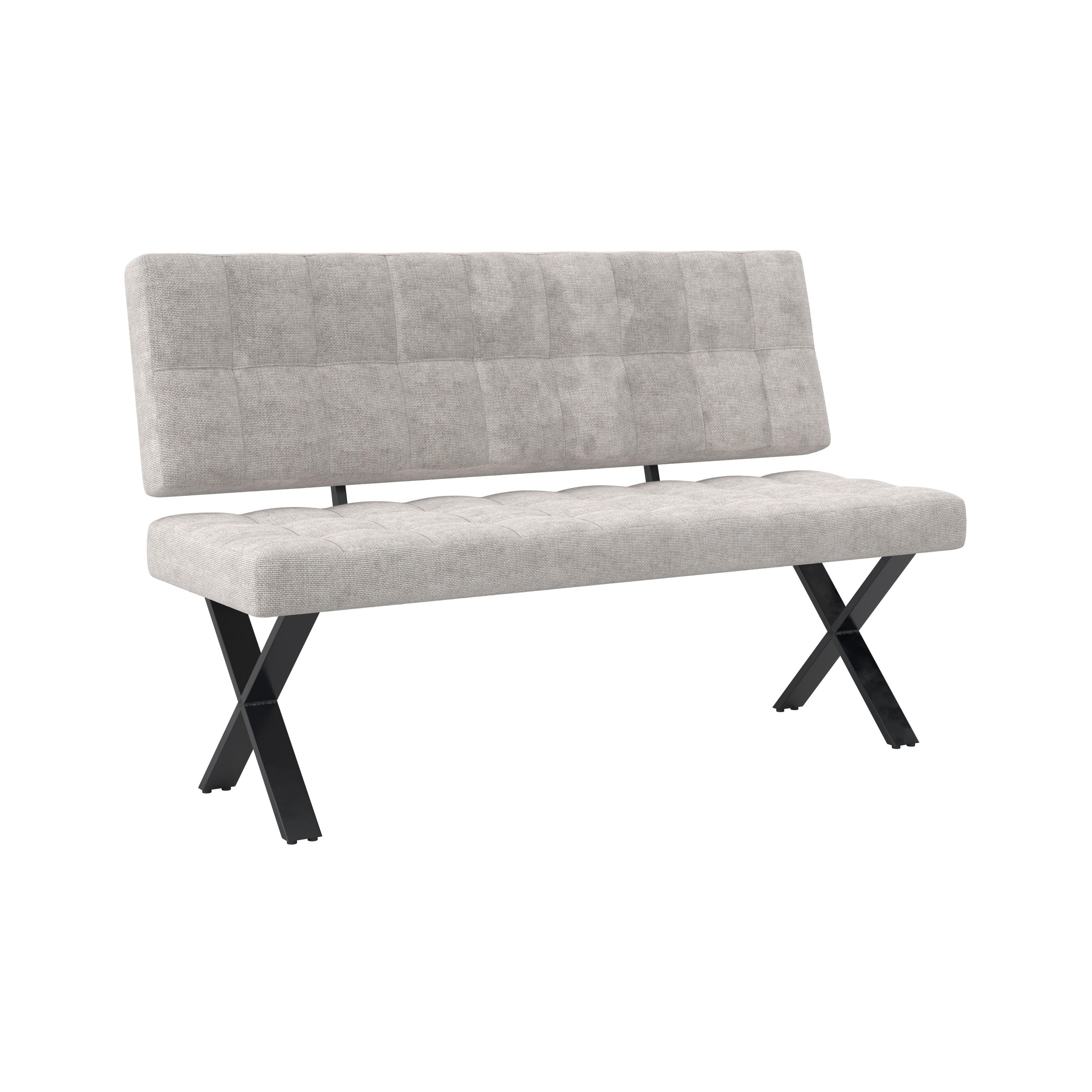 SITTBÄNK NOVA - ljusgrå/svart, Modern, metall/trä (140/97/64cm) - Bessagi Home