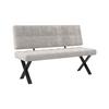 SITTBÄNK NOVA - ljusgrå/svart, Modern, metall/trä (140/97/64cm) - Bessagi Home