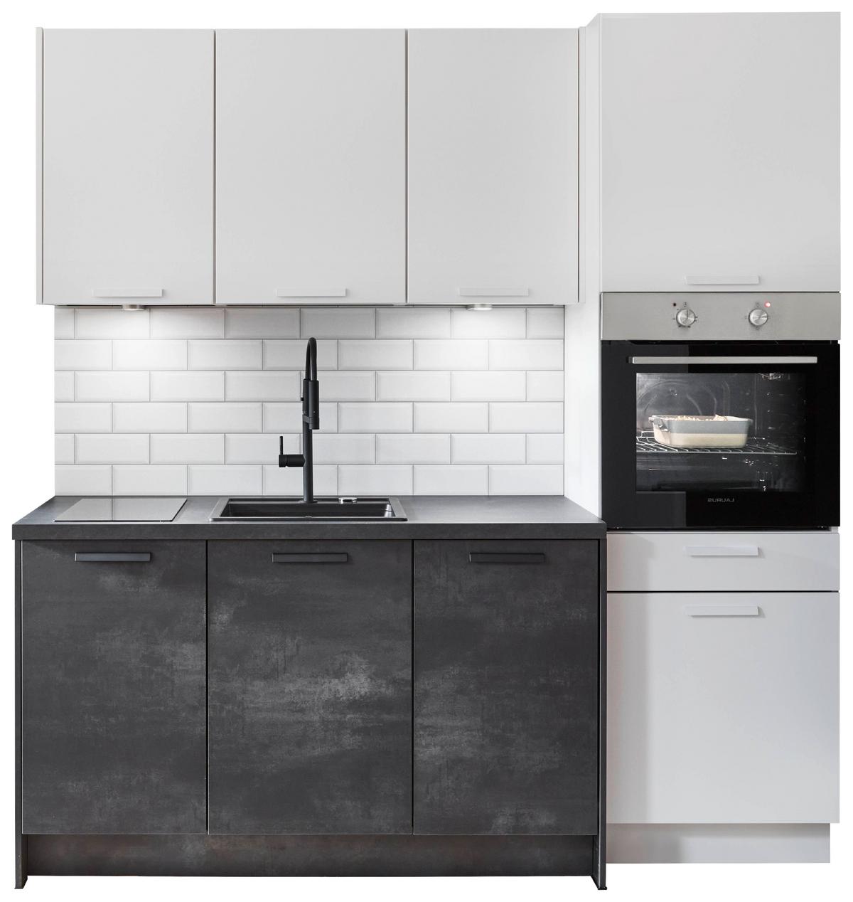 Kuhinjski Blok Touch/laser - črna/bela, Trendi, kovina/leseni material (204cm) - Nobilia