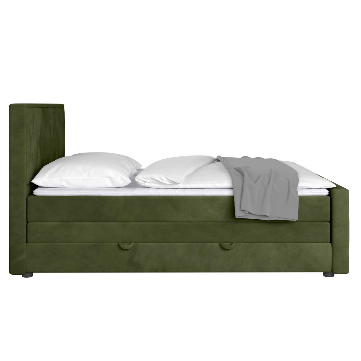 Boxspringbett Porto ca. 180x200 cm Grün - Grün, MODERN, Holz/Kunststoff (180/200cm) - MID.YOU
