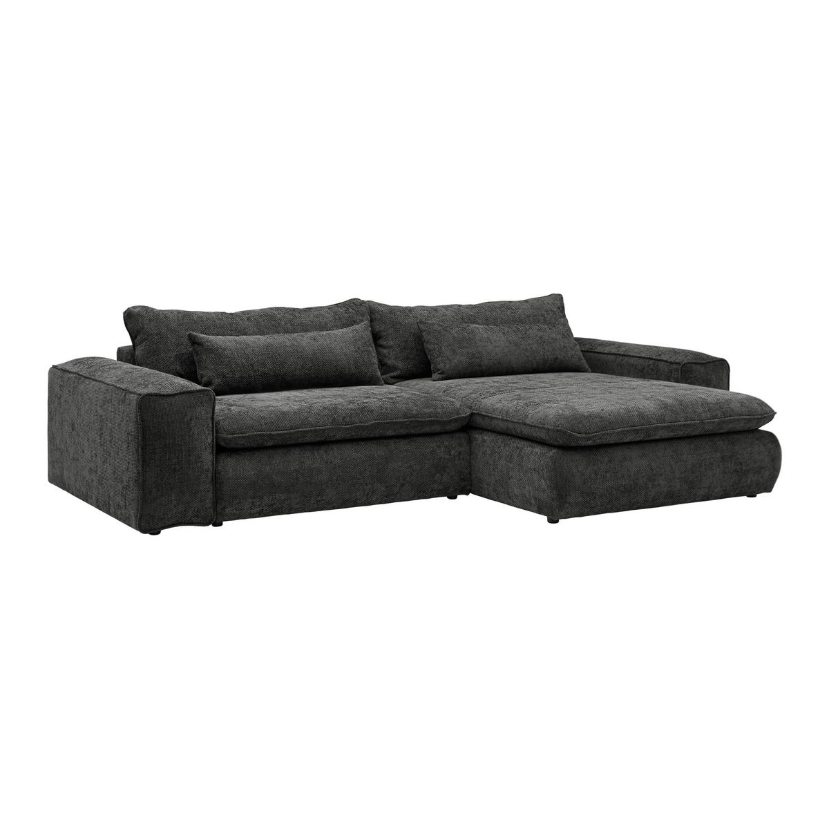 Wohnlandschaft Linz Schwarz - Schwarz, MODERN, Holzwerkstoff/Kunststoff (296/80/181cm) - Mömax