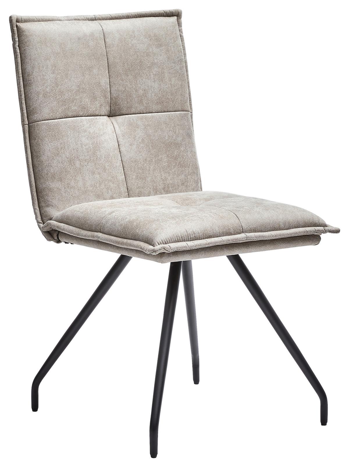KRZESŁO LOLLY - czarny/szary, Modern, metal/tkanina (48/89/62cm) - MID.YOU