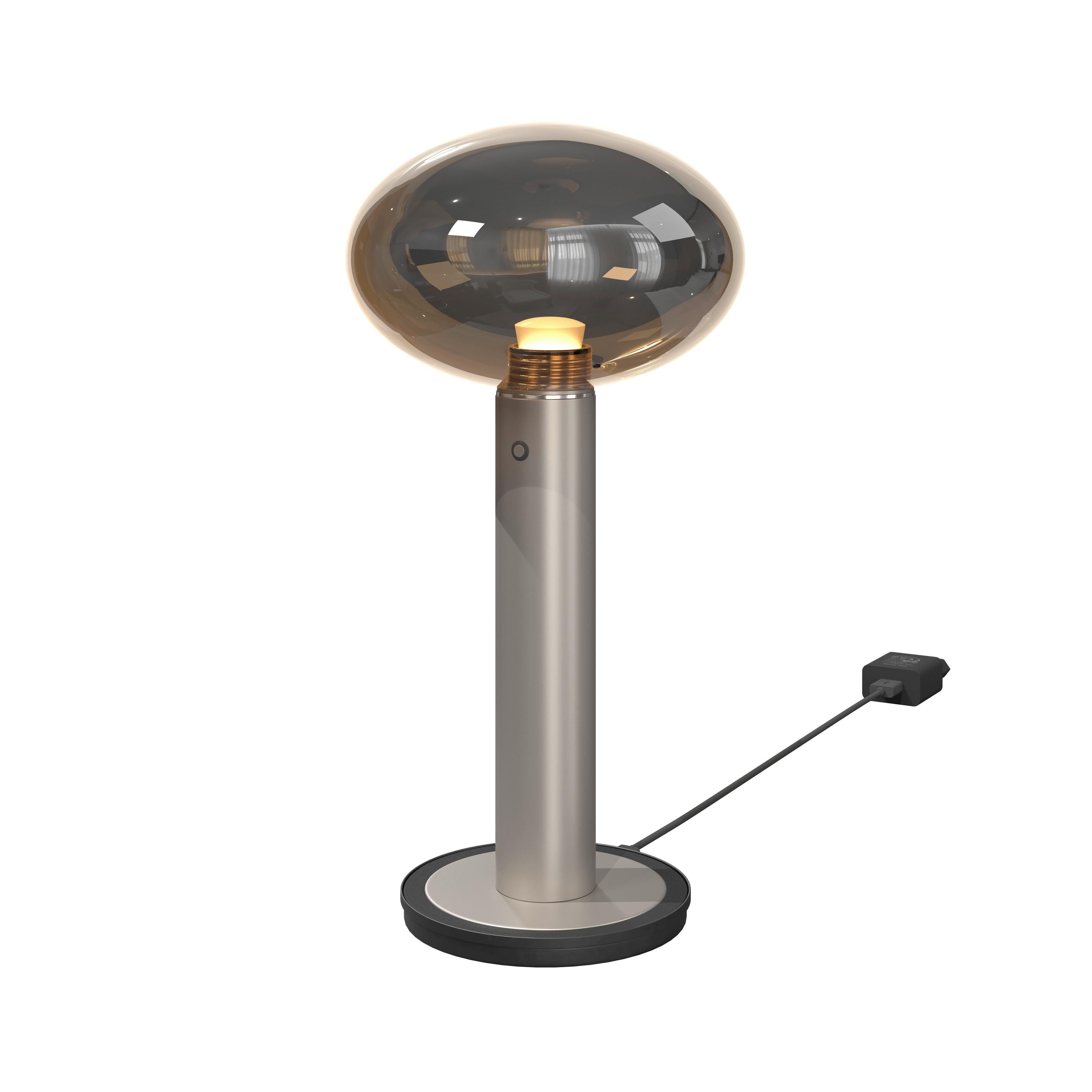 BORDSLAMPA SIOP - bärnstensfärgad/champagne, Modern, metall/glas (20/20/38,5cm)