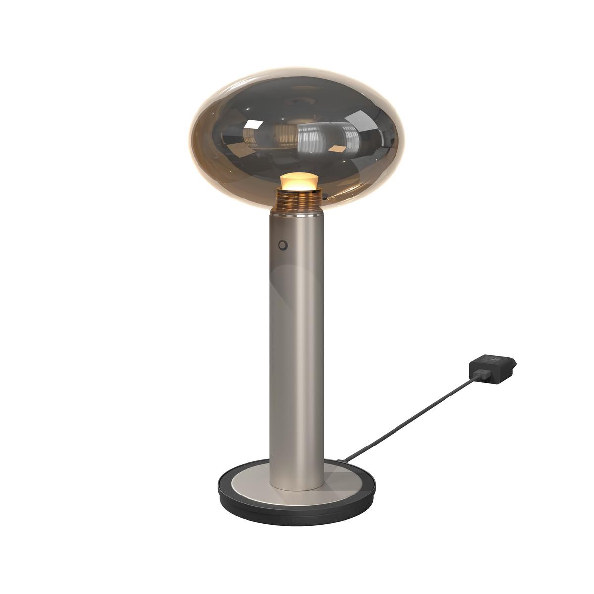 Tischleuchte Siop Bernsteinfarben max. 5 Watt - Champagner/Bernsteinfarben, MODERN, Glas/Kunststoff (20/20/38,5cm)