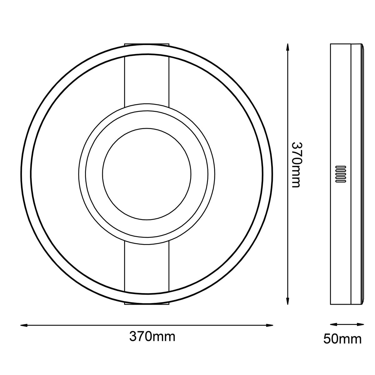 LED-Deckenleuchte Maureen Schwarz max. 22 Watt - Schwarz, Basics, Kunststoff/Metall (5/37/37cm) - Brilliant