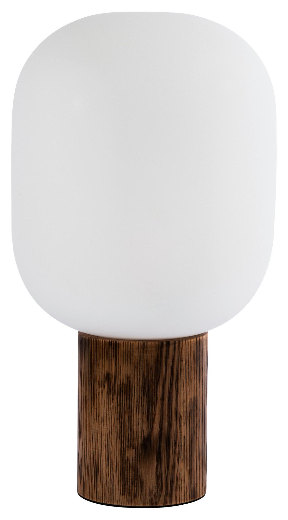Tischleuchte Skene Table Weiß/Brau max. 40 Watt - Weiß/Braun, Basics, Glas (24,5/24,5/44cm) - Markslöjd