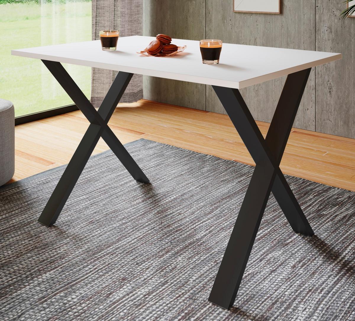 Pisalna Miza Lona, Bela, Črna, 160x80cm - črna/bela, Design (160/80/76cm) - MID.YOU