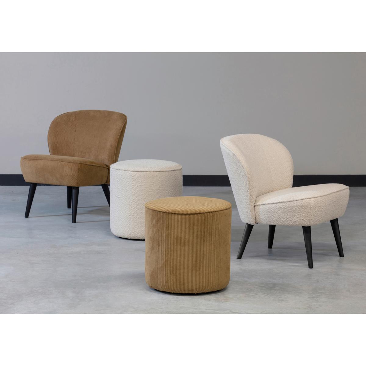 Sessel Sara Creme - Creme/Schwarz, Design, Holz/Textil (59/71/70cm) - Livetastic