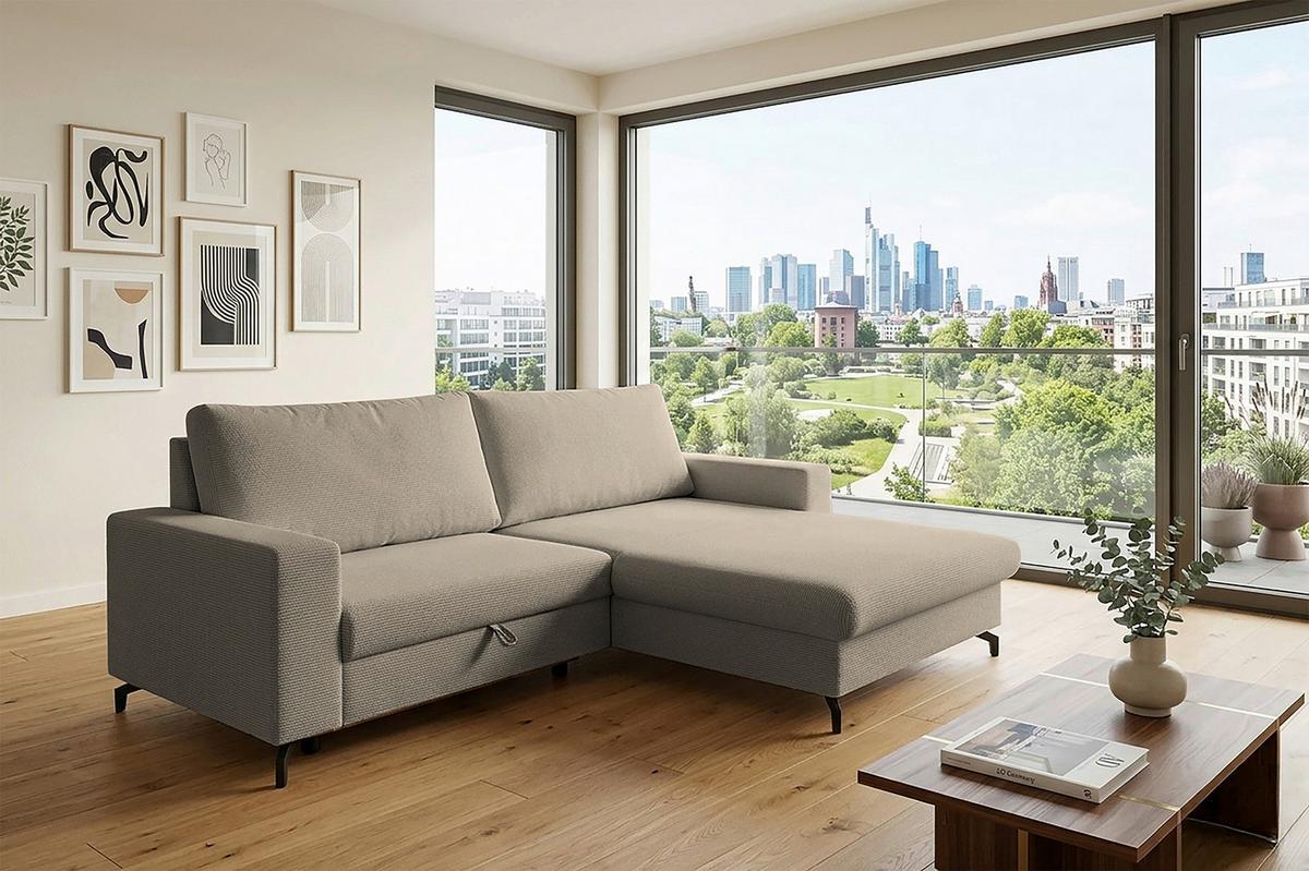 Kutna Garnitura Clara - bež, Moderno, tekstil (240/177cm) - Modern Living