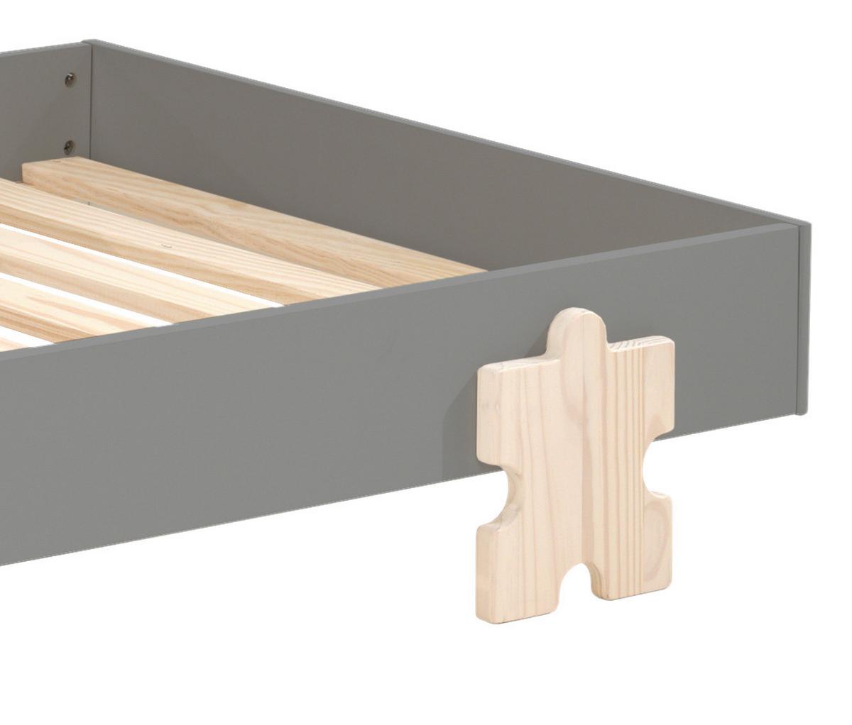 Kinder-/Juniorbertt Modulo ca. 90x200 cm Grau - Grau/Kieferfarben, MODERN, Holz/Holzwerkstoff (90/200cm) - MID.YOU