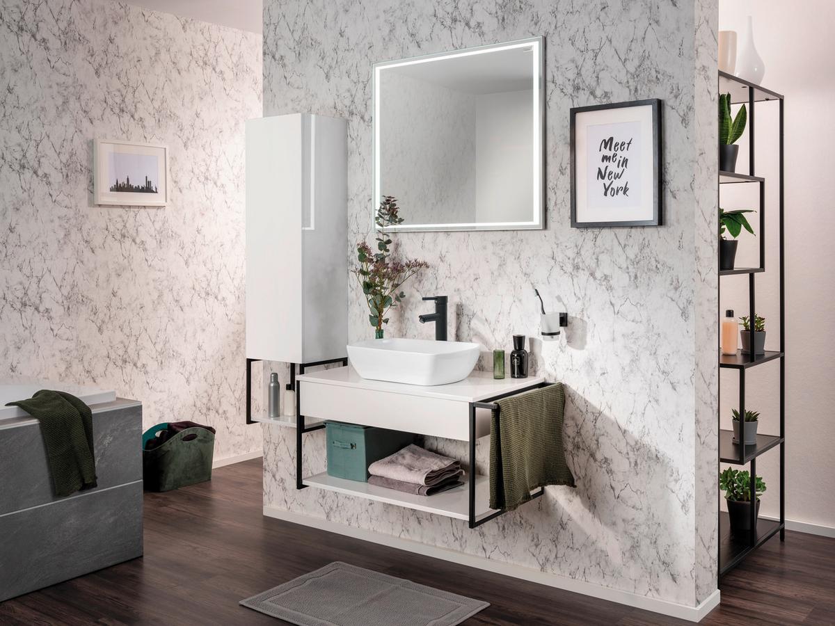 Aufsatzwaschbecken "New York", Weiß Keramik BHT: 50x13x32 cm - Weiß, MODERN, Keramik (50/12,5/31,5cm) - MID.YOU