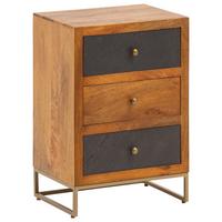 NACHTKÄSTCHEN WL6.767 - Anthrazit/Goldfarben, Lifestyle, Holz/Metall (40/60/30cm) - MID.YOU