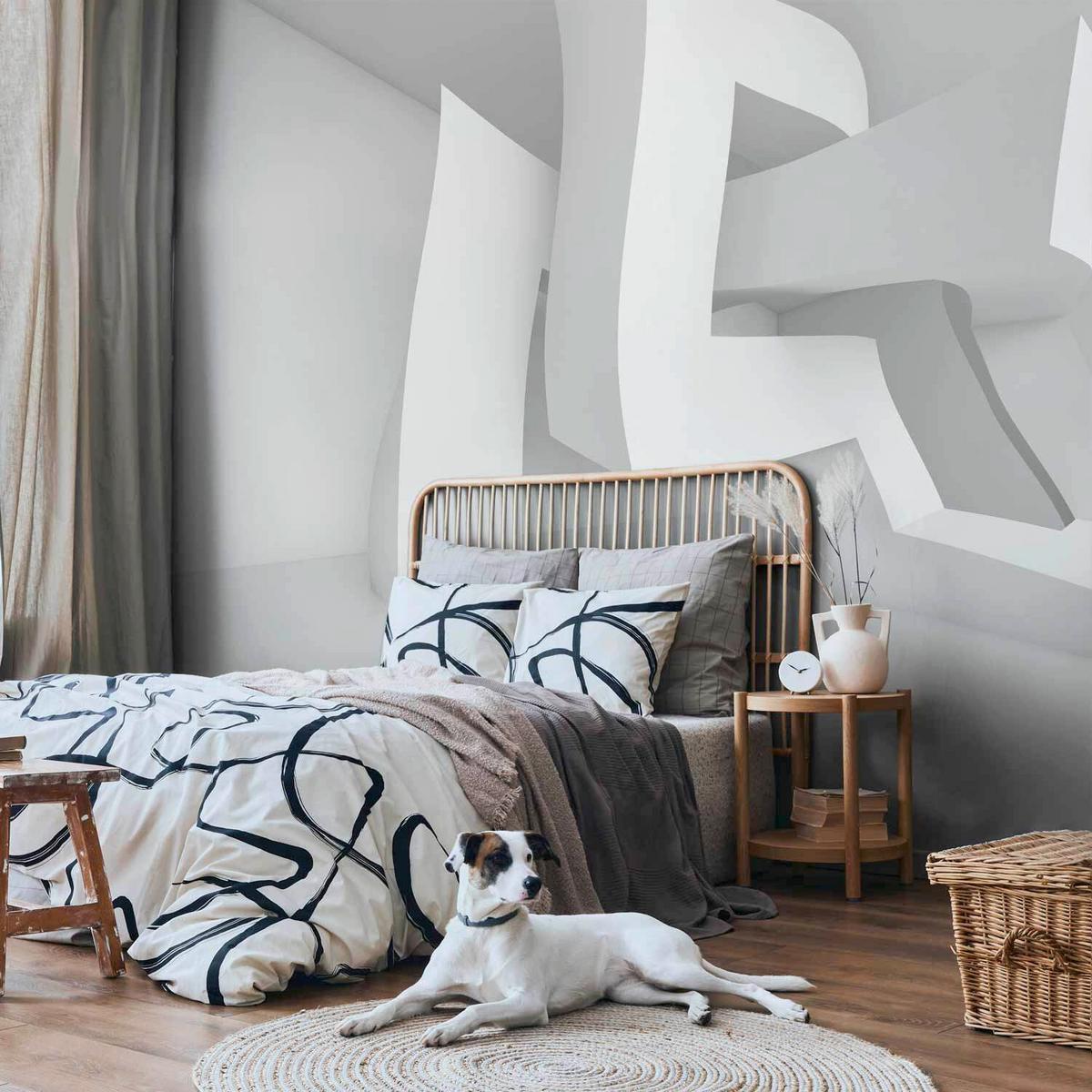 Fototapeta White Madness, 350x245cm - bela/sivobela, Trendi, tekstil (350/245cm) - artgeist