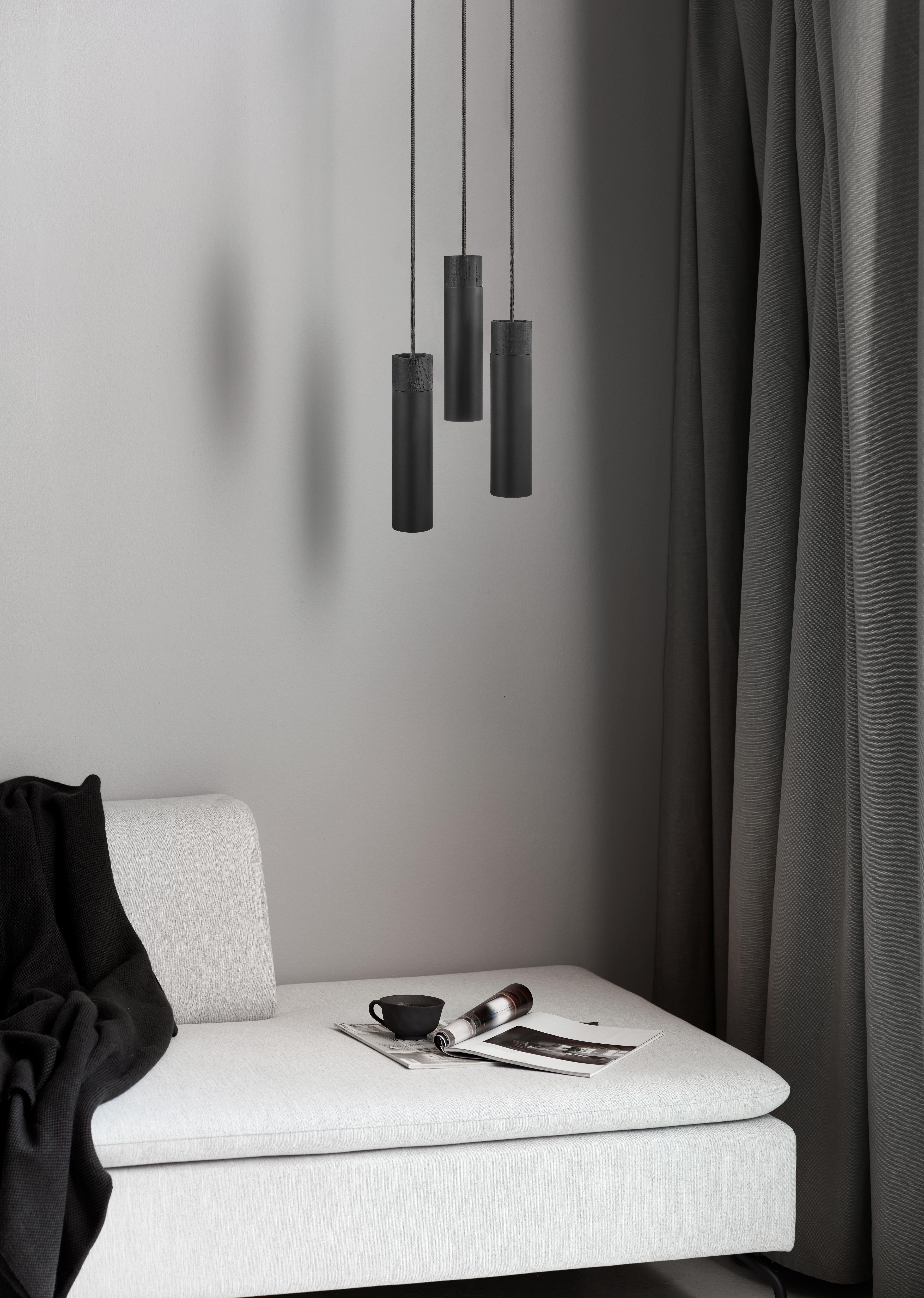 LAMPA WISZĄCA 2010473003 TILO PELA 3 CZARNA - czarny, Design, metal/drewno (22/24,6cm) - Nordlux