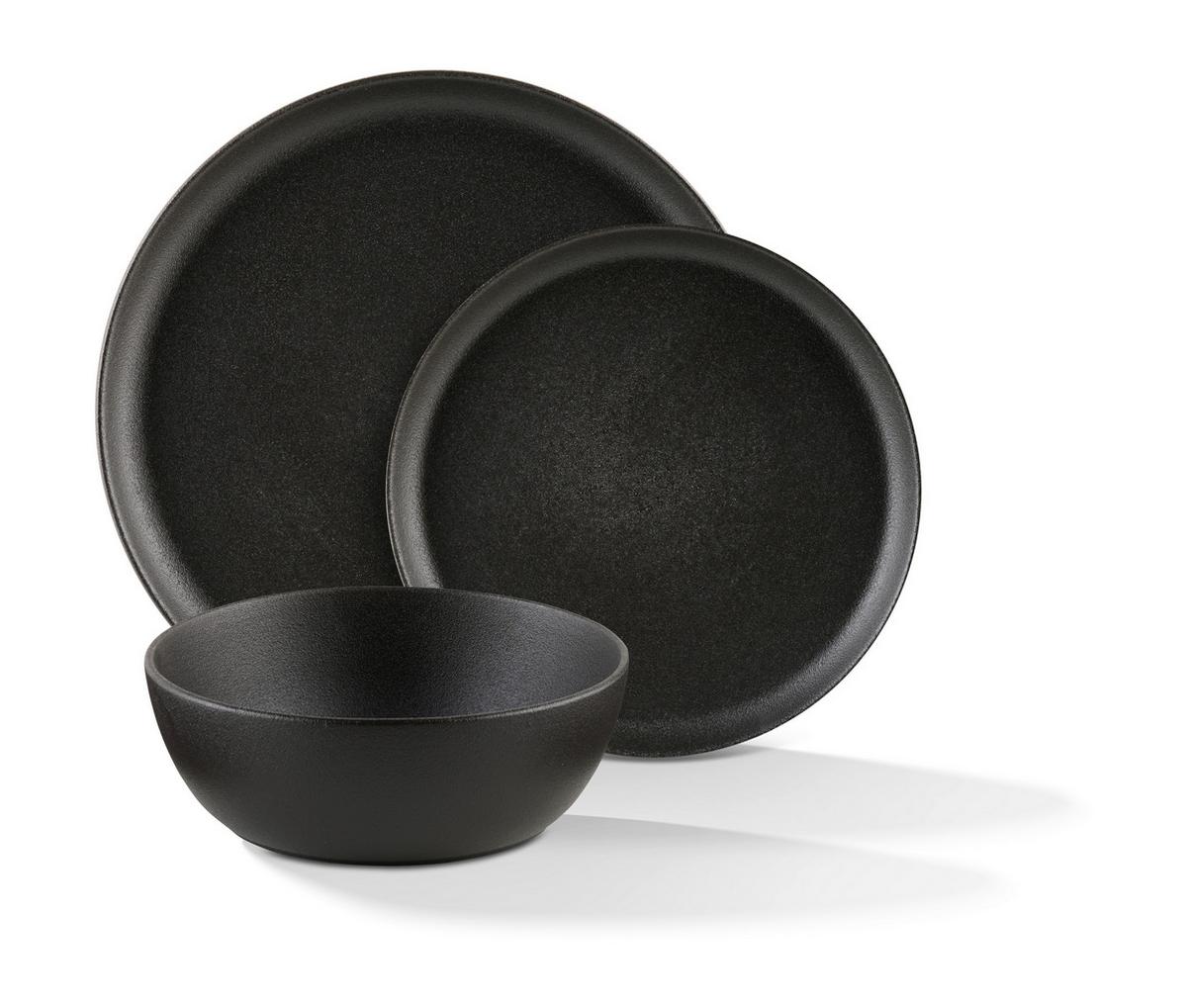 Étkészlet Michael - fekete, Lifestyle, kerámia - Mömax