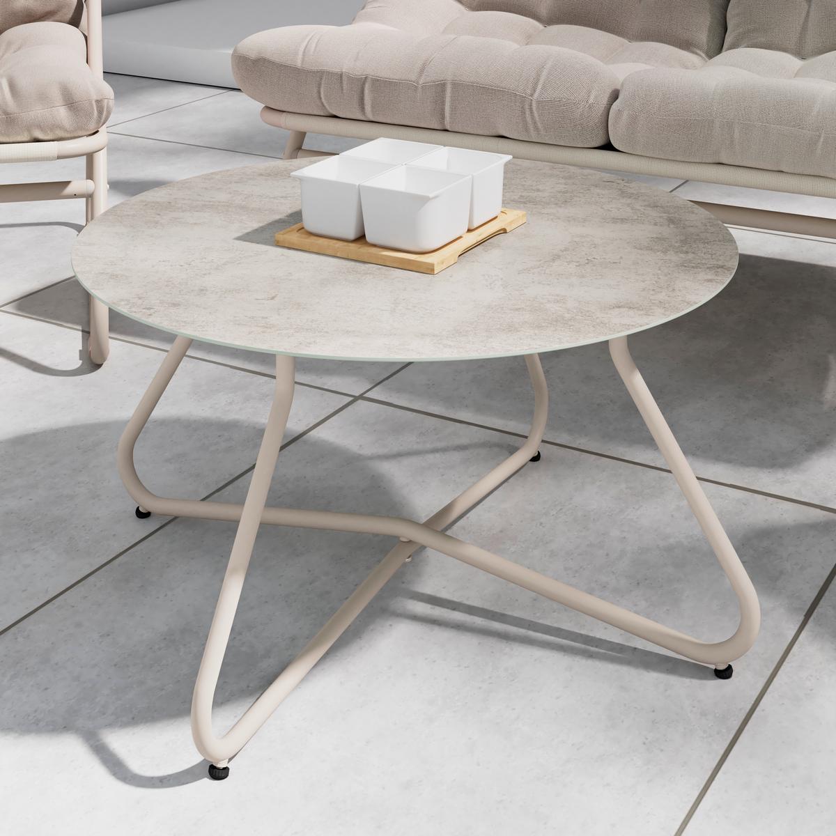 Vrtni Set Samba, Bež, 4-Delno - bež, Moderno, kovina/steklo (131/85,5/89cm) - Mömax