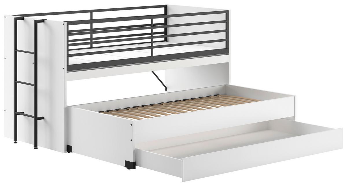 Hochbett Sam Weiß ca. 90x200 cm - Weiß, MODERN, Holzwerkstoff (90/200cm) - Vipack