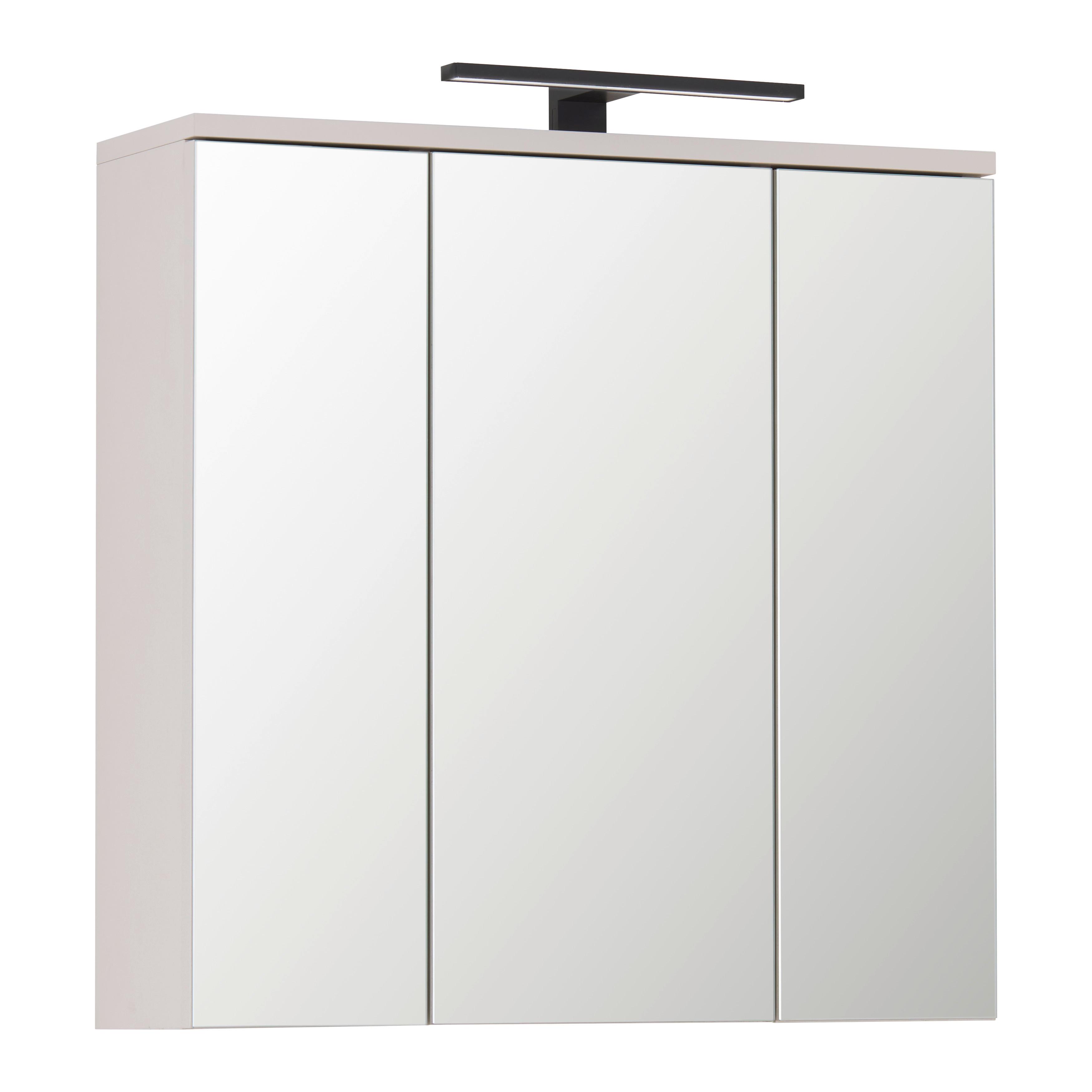 Spiegelschrank Mallorca Kaschmir-/Eichefarben - Eichefarben/Schwarz, MODERN, Glas/Holzwerkstoff (70/70/20cm) - Based