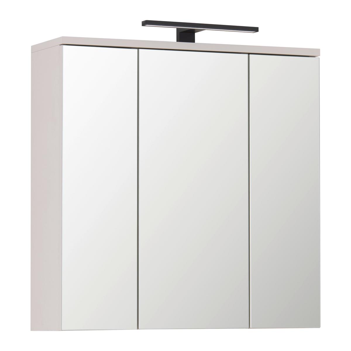 Spiegelschrank Mallorca Kaschmir-/Eichefarben - Eichefarben/Schwarz, MODERN, Glas/Holzwerkstoff (70/70/20cm) - Based