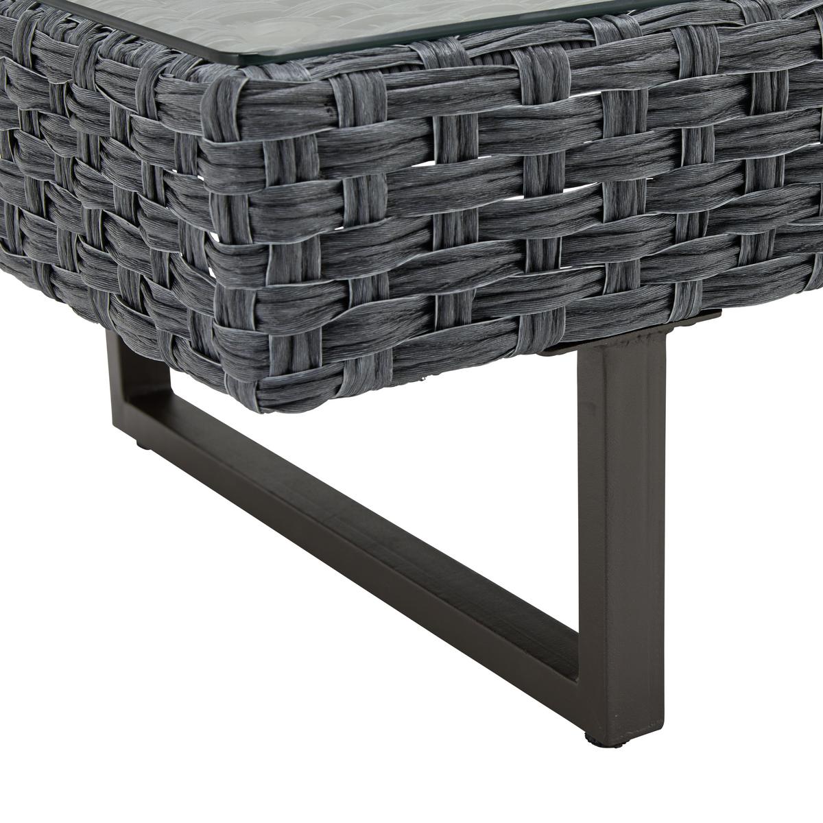 LOUNGEGARNITUR RAFFAELA - Grau, Modern, Glas/Kunststoff (207/64/75cm) - Bessagi Garden