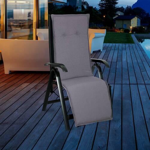 Relaxsesselauflage Tanana ca.170x46x8cm Hellgrau - Hellgrau, Basics, Textil (170/46/8cm)