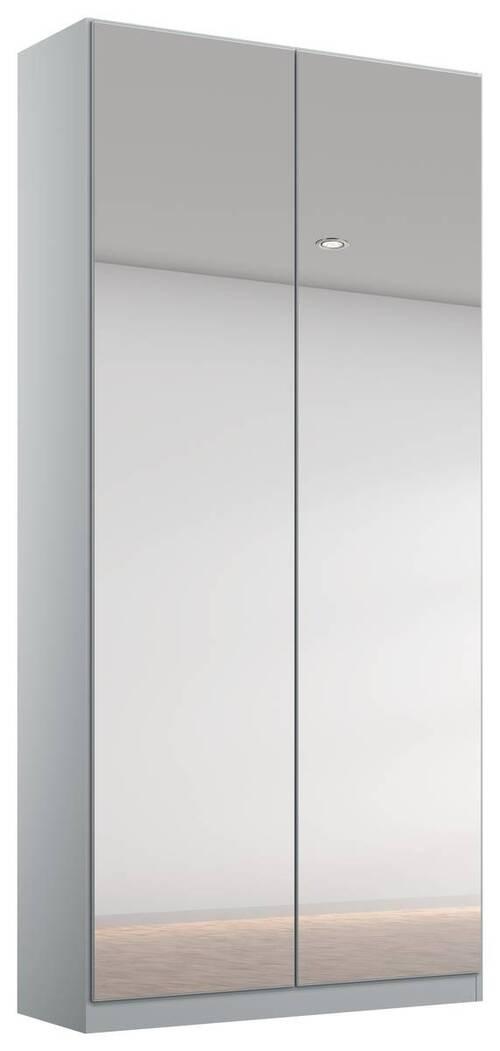 Dulap cu uși rotative ALABAMA - argintiu/gri deschis, Modern, material pe bază de lemn (91/229/54cm)