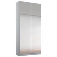 Dulap cu uși rotative ALABAMA - argintiu/gri deschis, Modern, material pe bază de lemn (91/229/54cm)