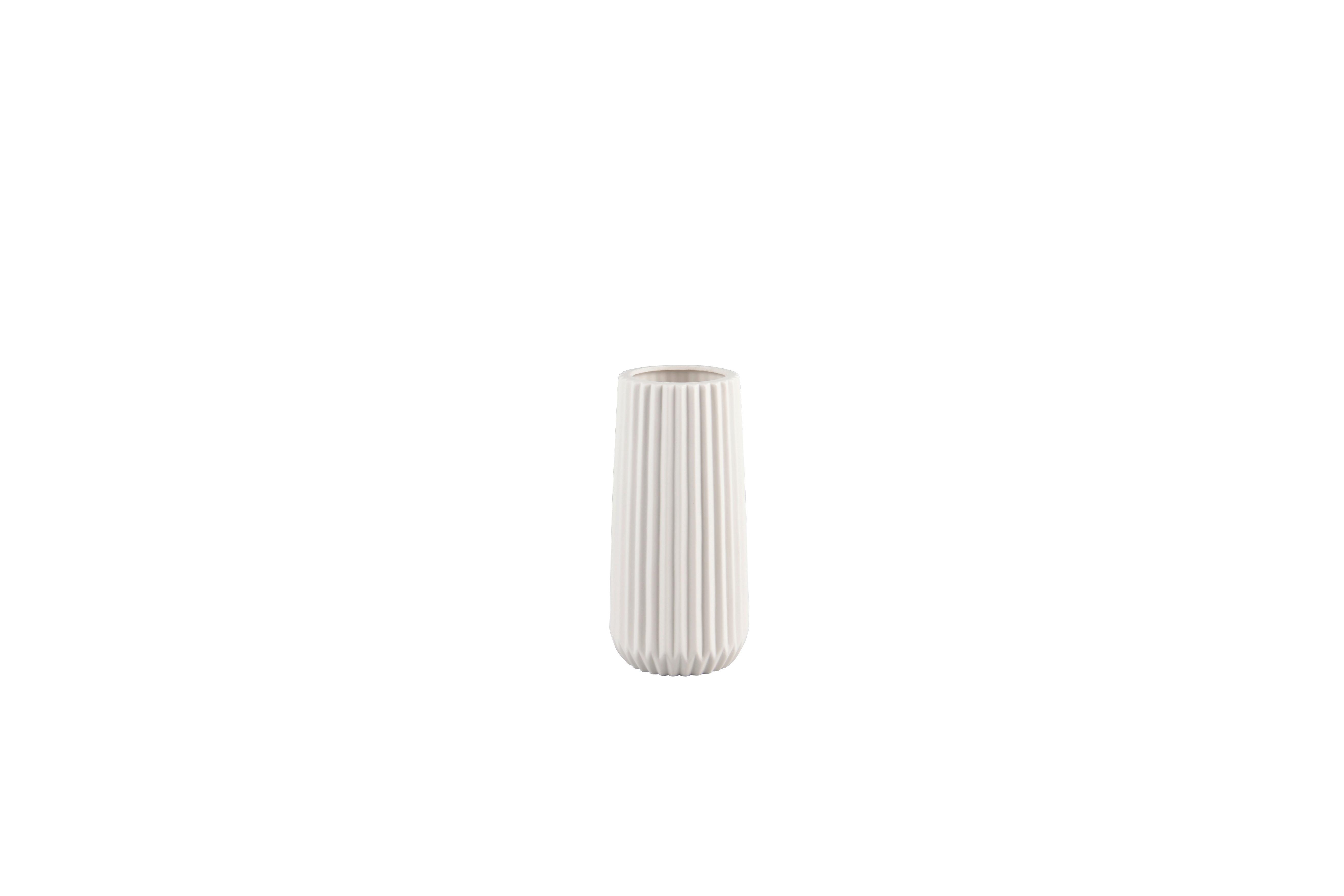 Dekovase Ruffle Weiß - Weiß, Basics, Keramik (11/11/23,5cm)
