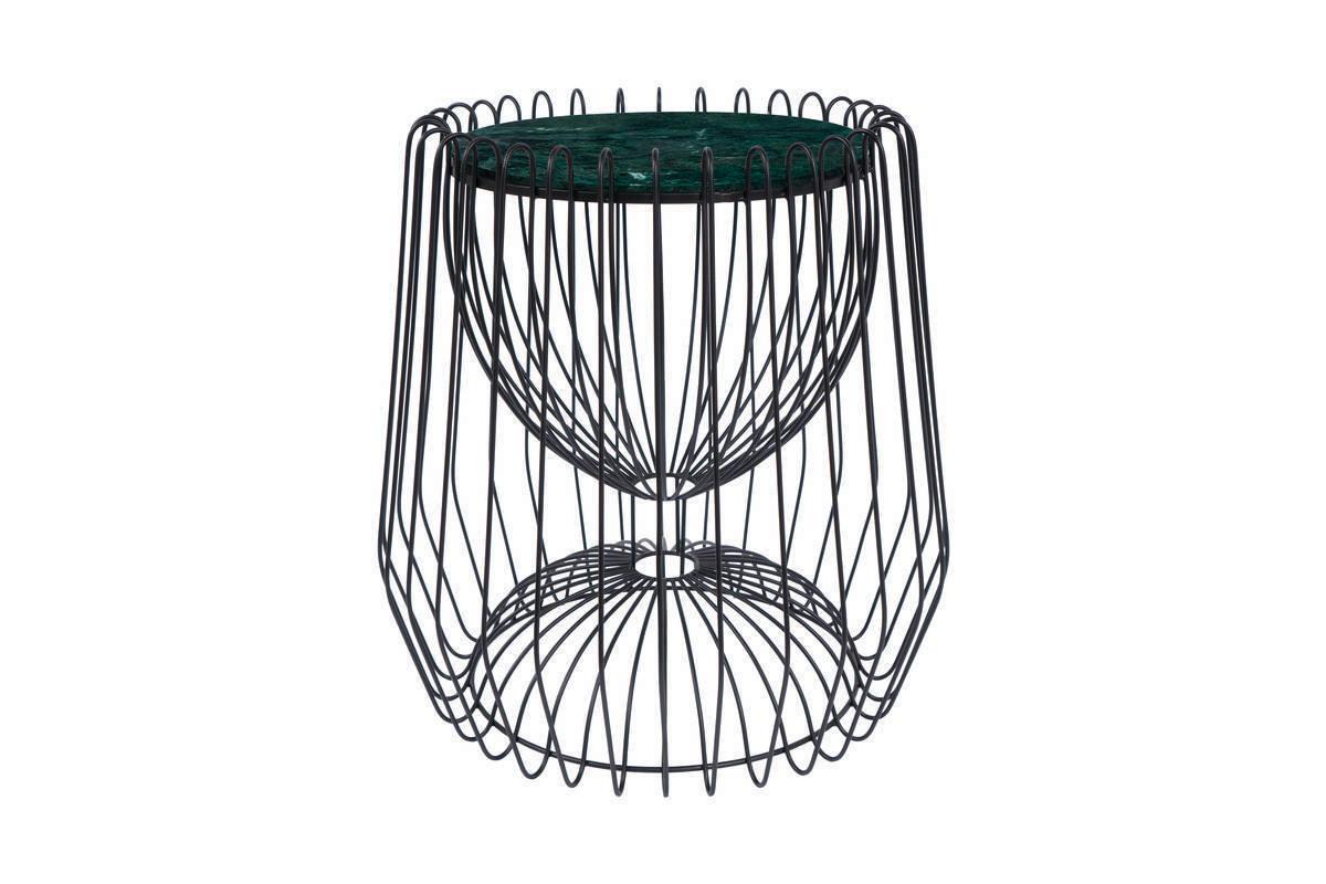 BEISTELLTISCH LTYOM-GRN - Schwarz/Grün, Basics, Stein/Metall (50/51/50cm) - Kayoom