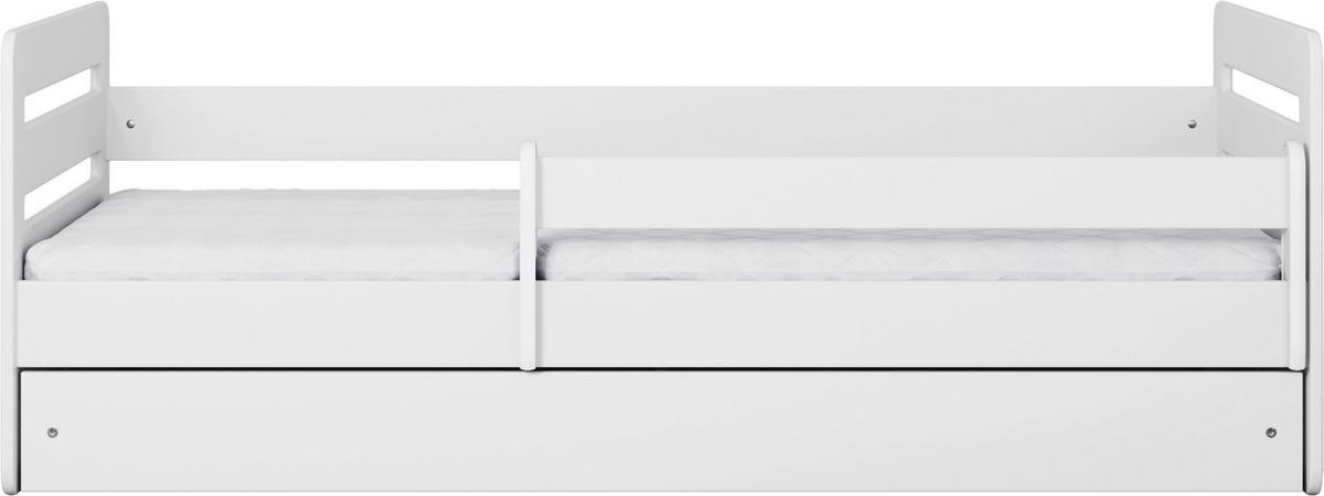 Otroška Postelja Tomi, Bela, 80x160cm - bela/barve breze, Moderno, tekstil/leseni material (80/160cm) - MID.YOU