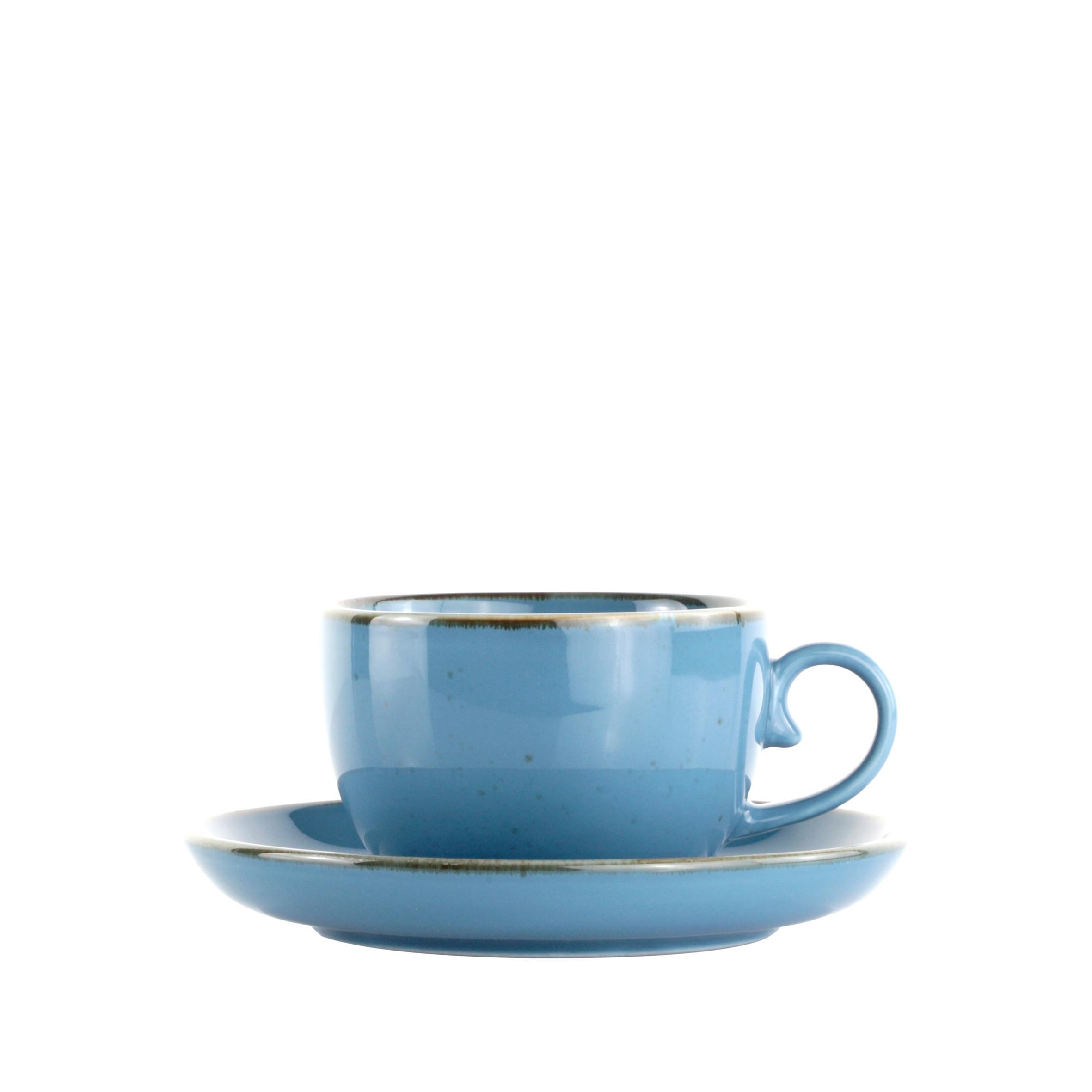 Kaffeetasse mit Untertasse Capri Blau - Blau, MODERN, Keramik - Mömax