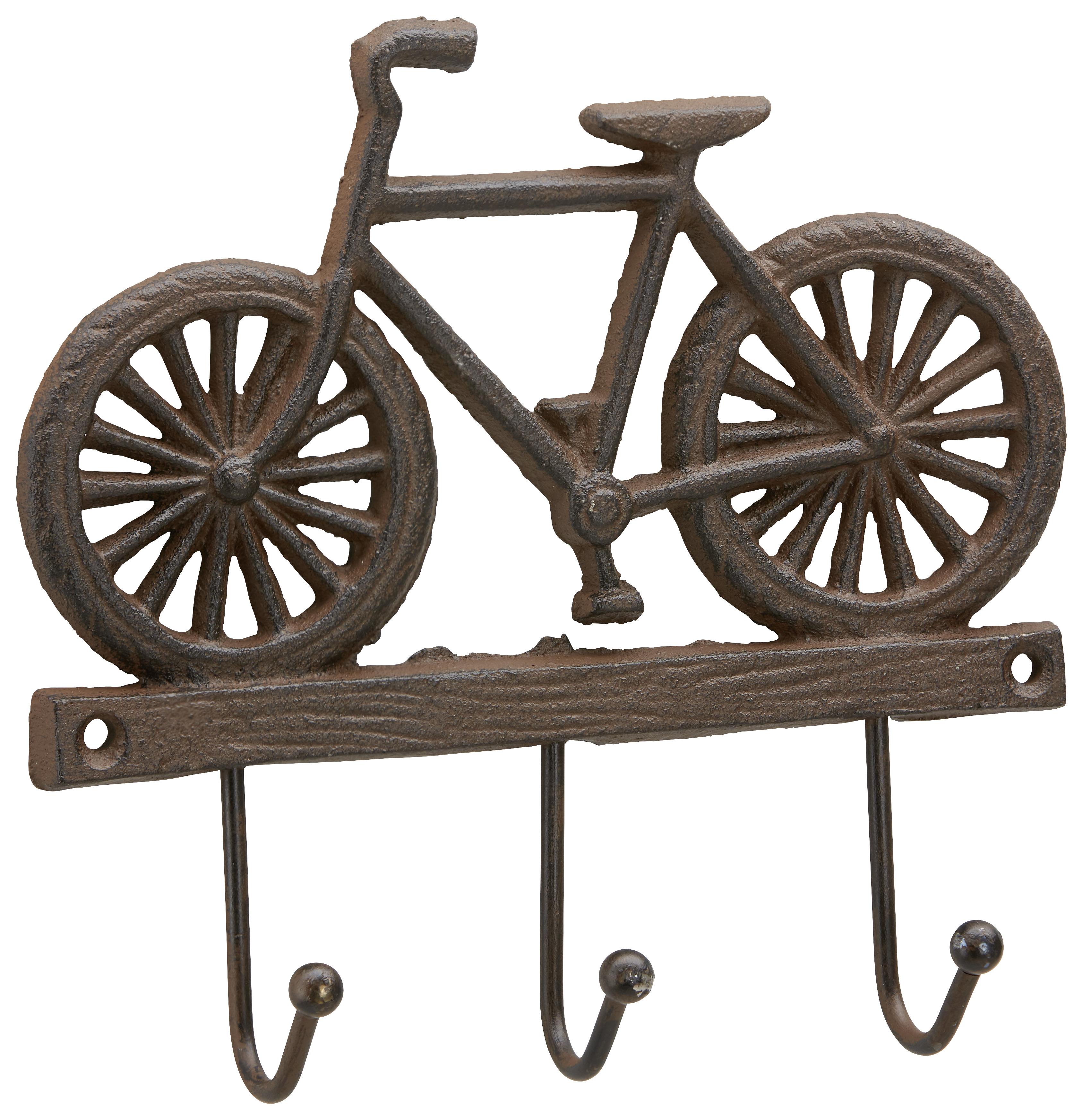 Fali Fogas Kerékpár Forma Bike - Barna, romantikus/Landhaus, Fém (20/20/3cm) - Modern Living