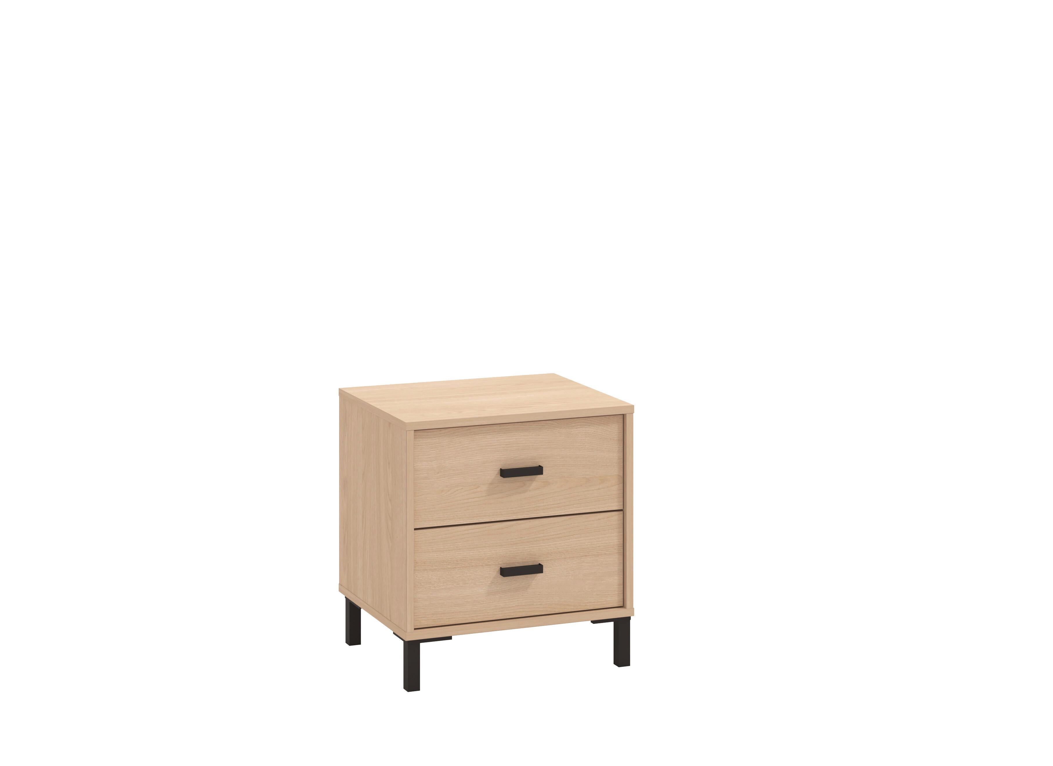 Éjjeliszekrény Arbela - fekete/tölgyfa, Modern, műanyag/faalapú anyag (48/52/40cm)