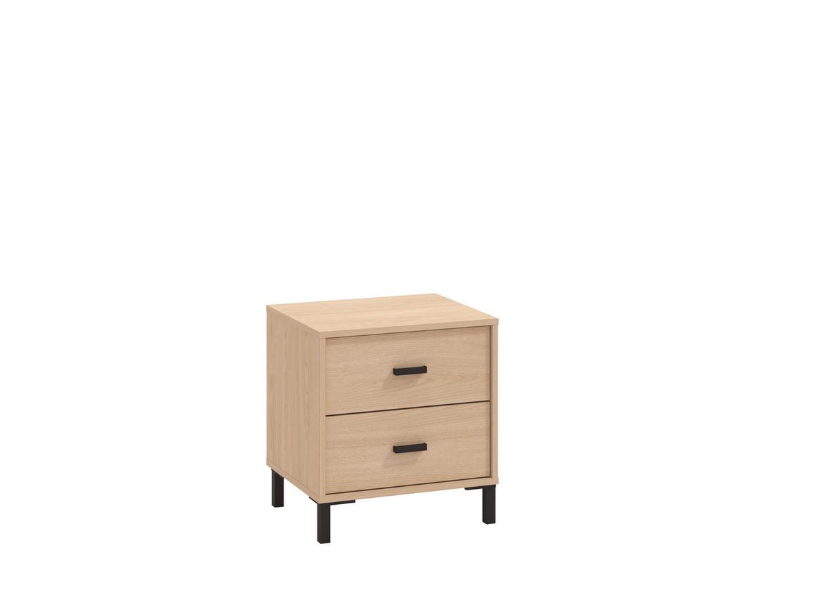 Éjjeliszekrény Arbela - tölgyfa színű/fekete, Modern, műanyag/faalapú anyag (48/52/40cm)