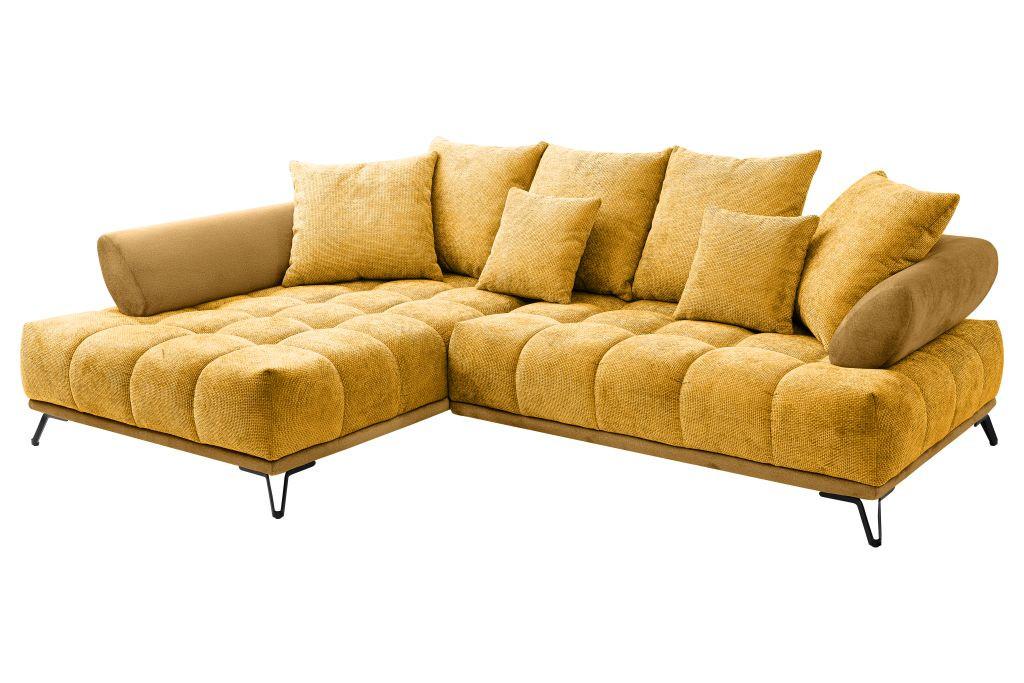 Kutna Garnitura Largo N - curry žuta/crna, Moderno, tekstil/metal (184/262cm) - Modern Living