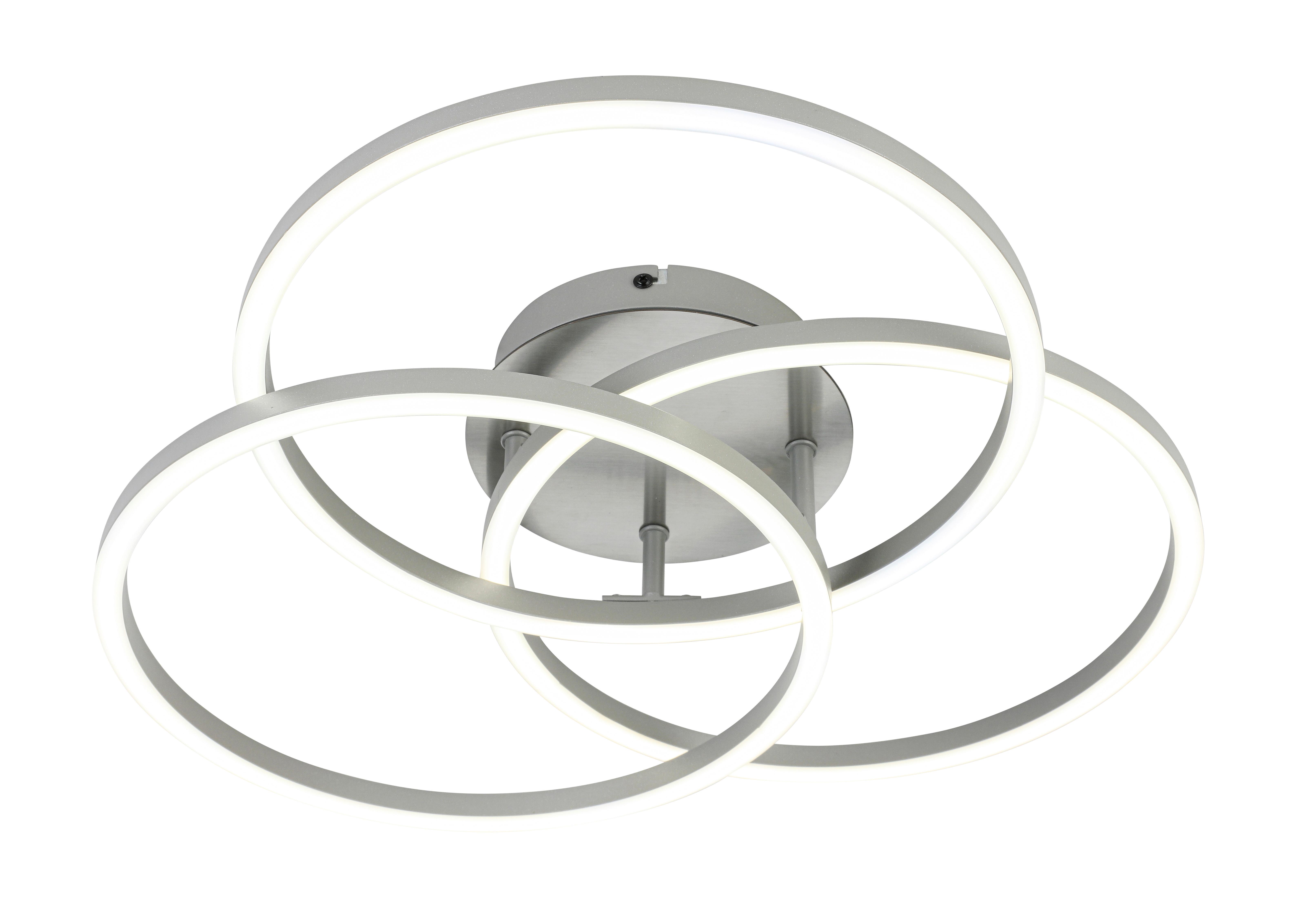 Led Plafonjera Roland - boja nikla/srebrna, Moderno, metal/plastika (47/38,5/8cm) - Mömax