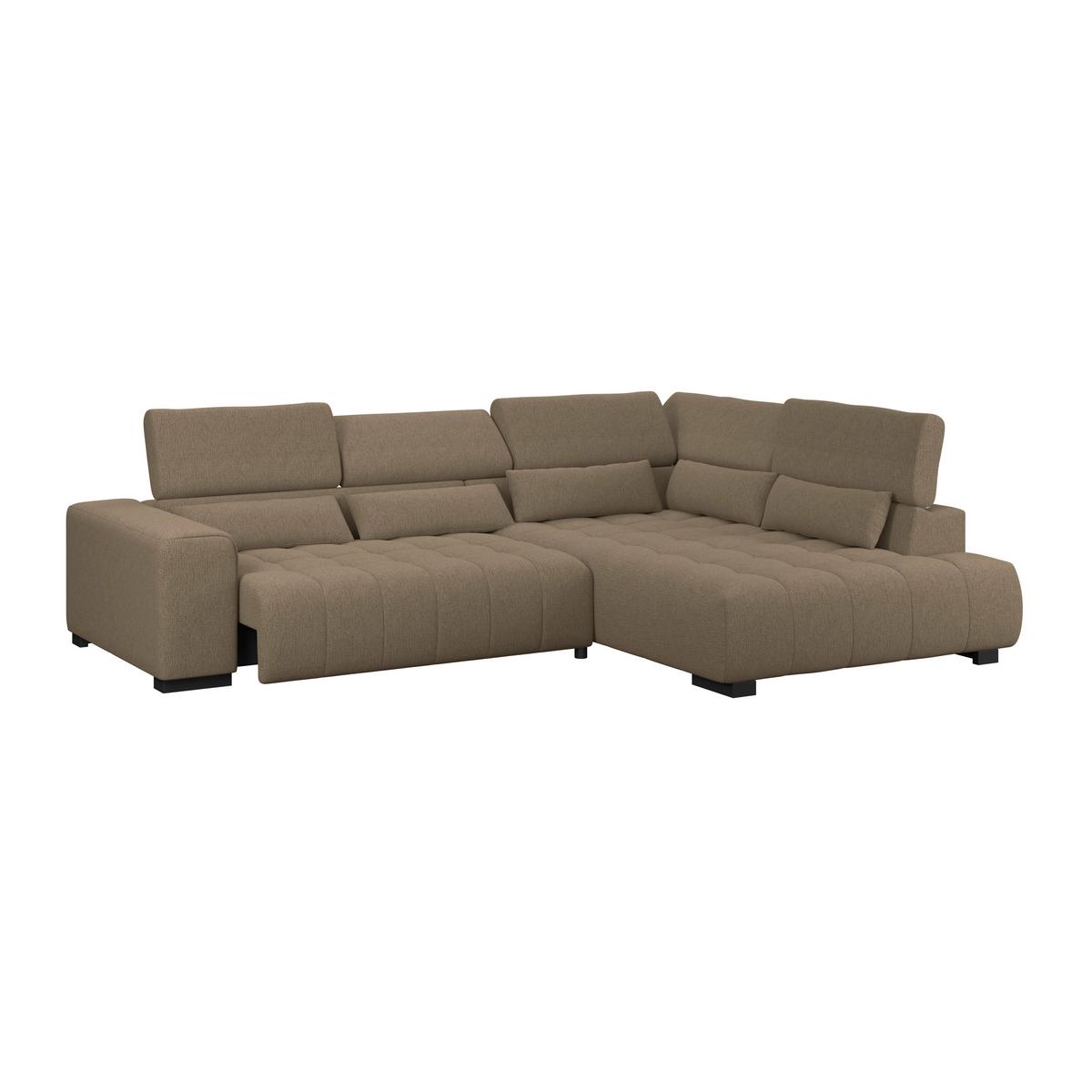 Kutna Garnitura Matera - smeđa/crna, Trend, tekstil/drvo (311/226cm)