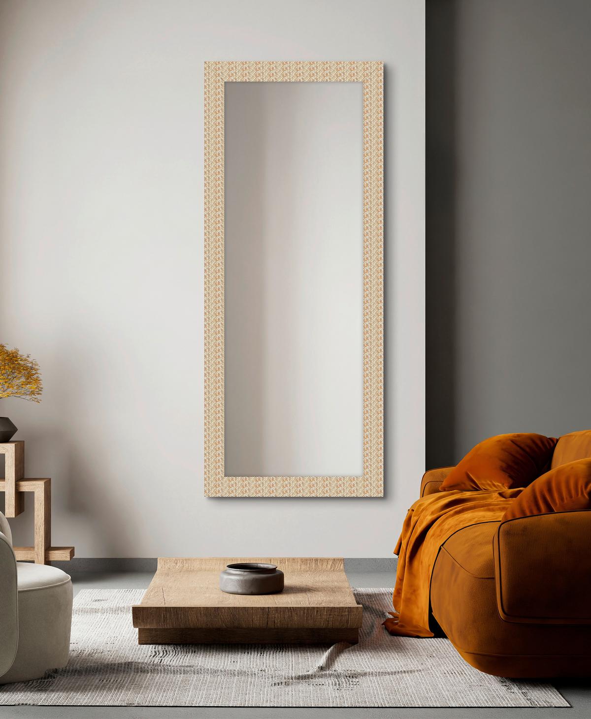 Oglindă Ceiba - maro/alb, Modern, sticlă/material pe bază de lemn (71/172/3cm) - Premium Living