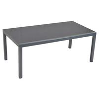 Vrtna Miza Gardenson, Steklo, Aluminij, 190x100 - srebrne barve, Moderno, kovina/steklo (190/100/75cm) - Gardenson