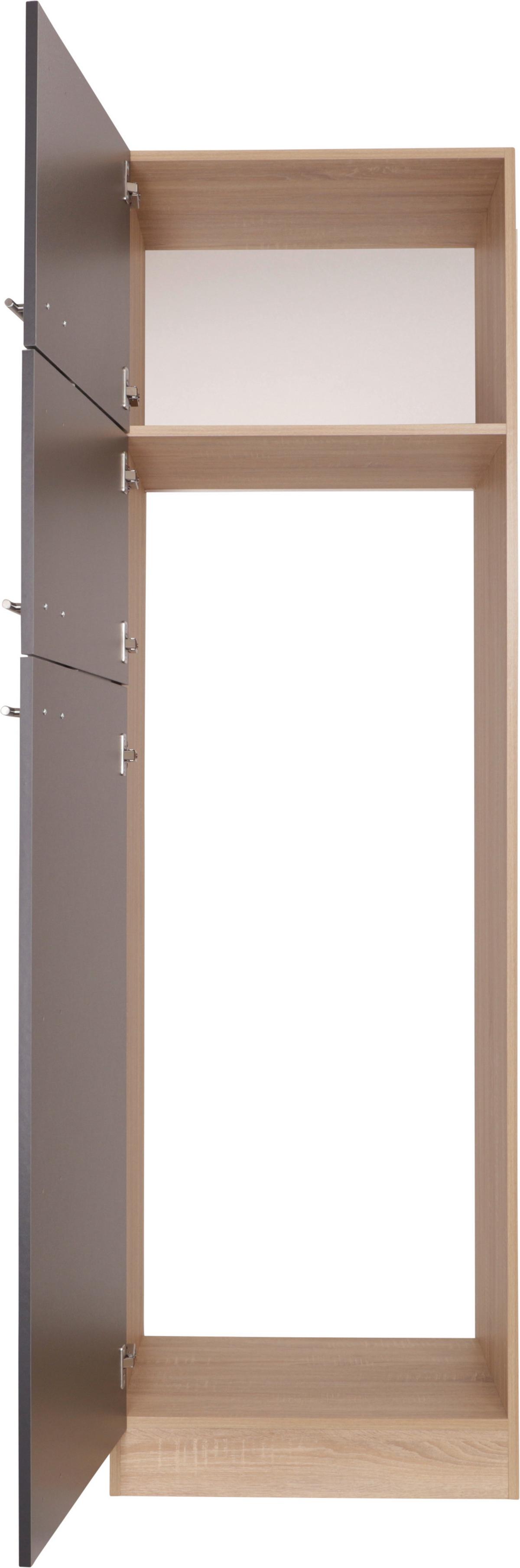 Omara Za Vgradno Napravo Merle, Barva Hrasta, Siva - srebrne barve/siva, Basics, kovina/leseni material (60/200/60cm) - Respekta