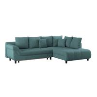 Kutna Garnitura Mendoza - siva/boje petroleja, Design, tekstil/drvo (309/197cm) - Modern Living