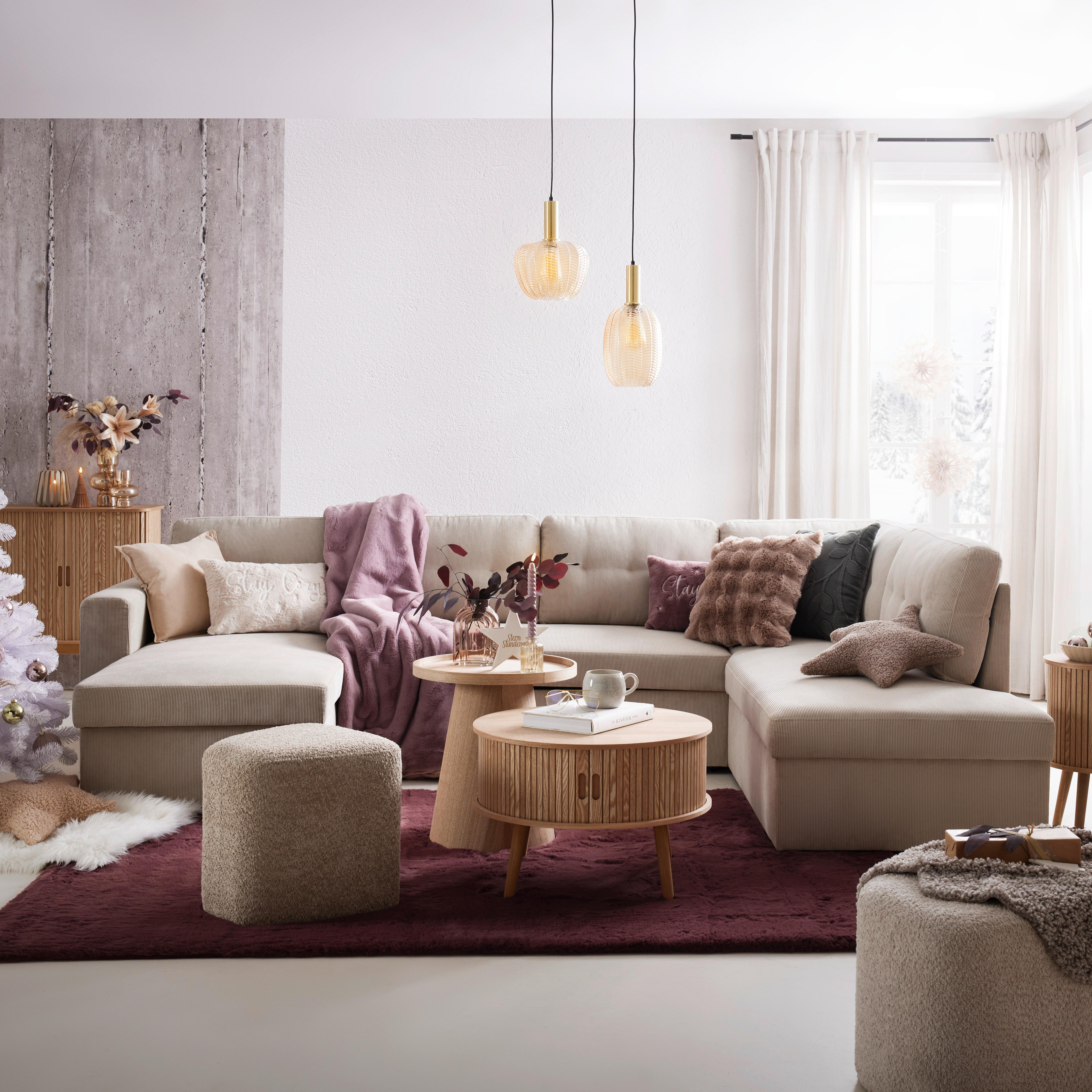 PÄLSKUDDE BELLA - naturfärgad, Modern, textil (45/45cm) - Premium Living