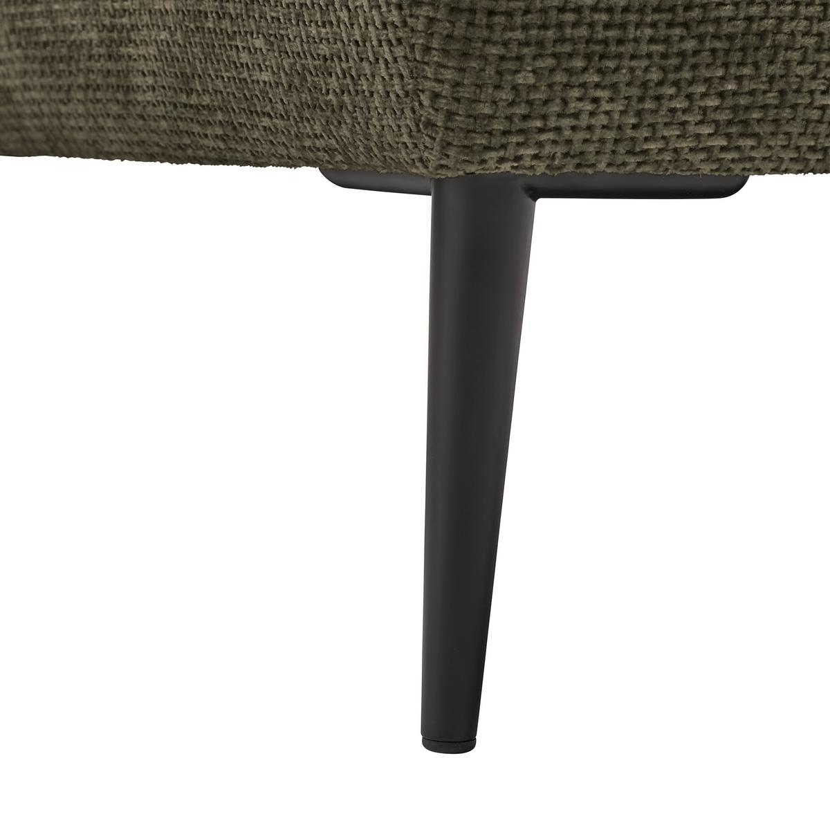 Ecksofa Custom Olivgrün - Schwarz/Olivgrün, MODERN, Textil/Metall (255/85/164cm) - Mömax