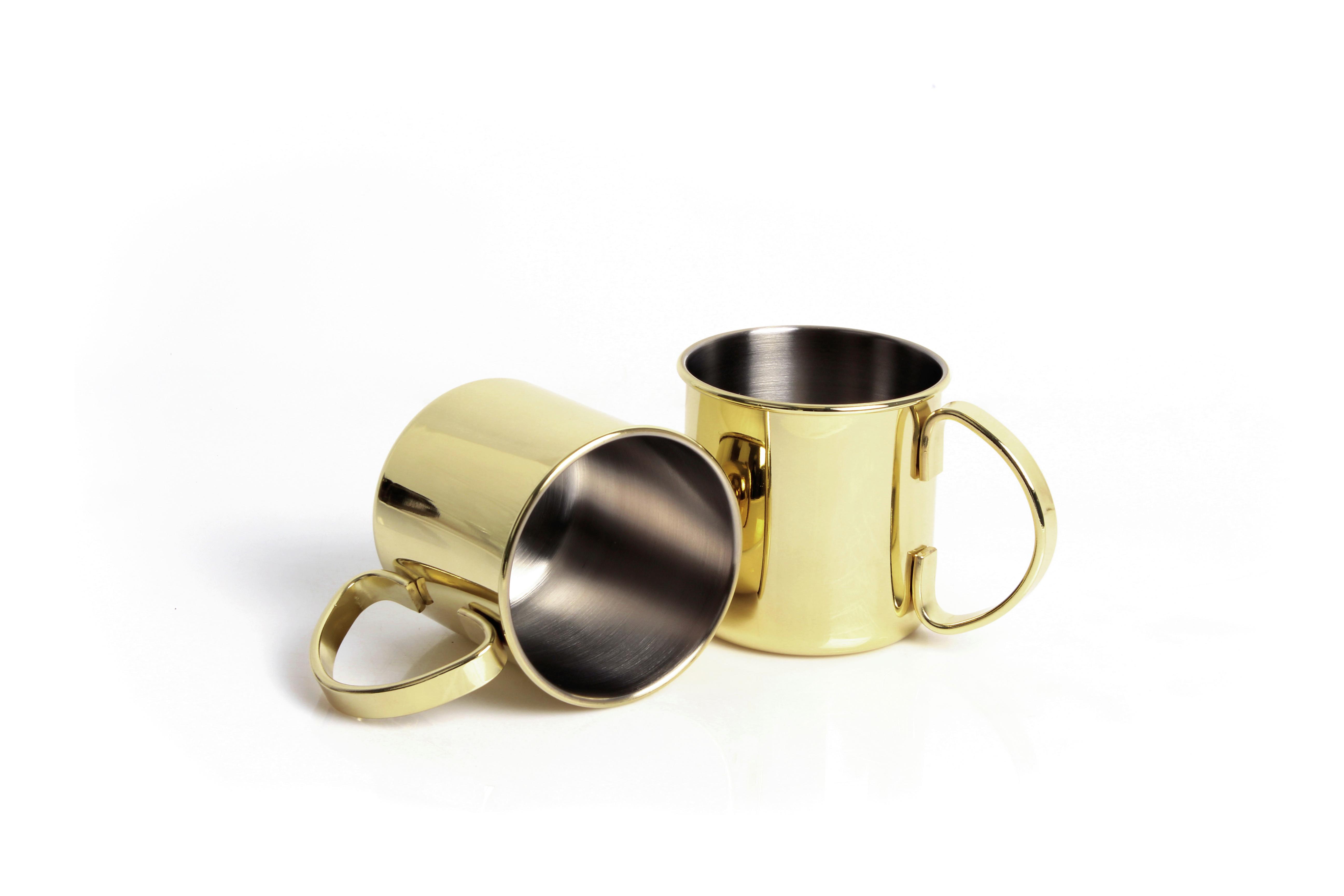 Set Lončkov Echtwerk, Zlata, 2 Kos - zlate barve, Basics, kovina (13,7/8,9/9cm) - Echtwerk