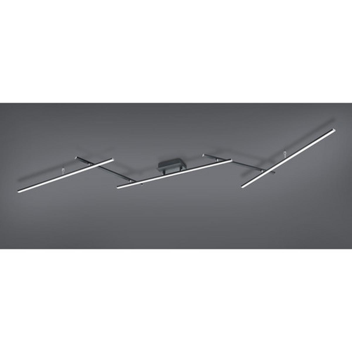 LED-Deckenleuchte Arvin Schwarz/Weiß max. 22 Watt - Schwarz/Weiß, Design, Kunststoff/Metall (245/8,5/50cm) - Trio Leuchten