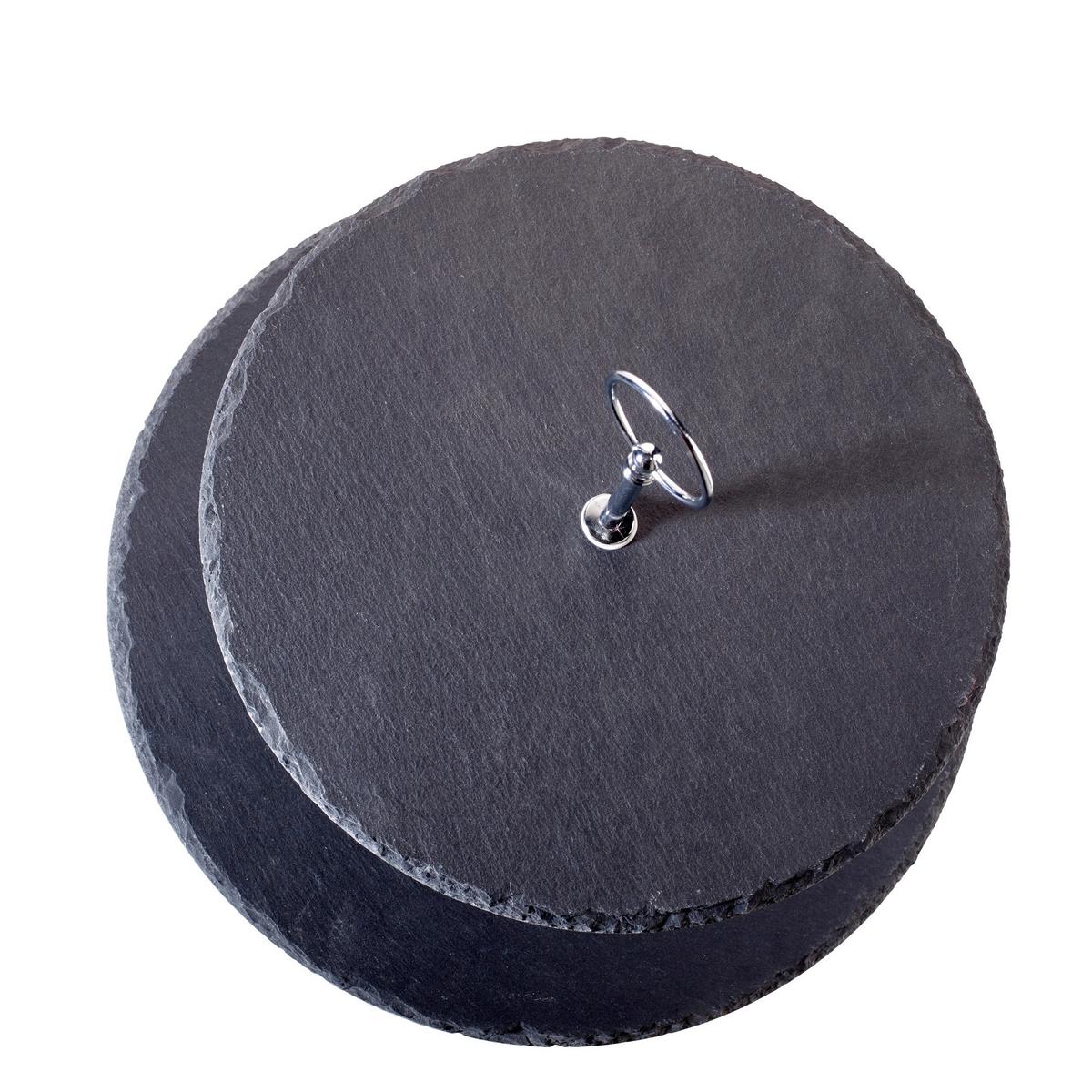 Suport brioșe 2 etaje - argintiu, Basics, metal/piatră (30/25/40cm) - Echtwerk