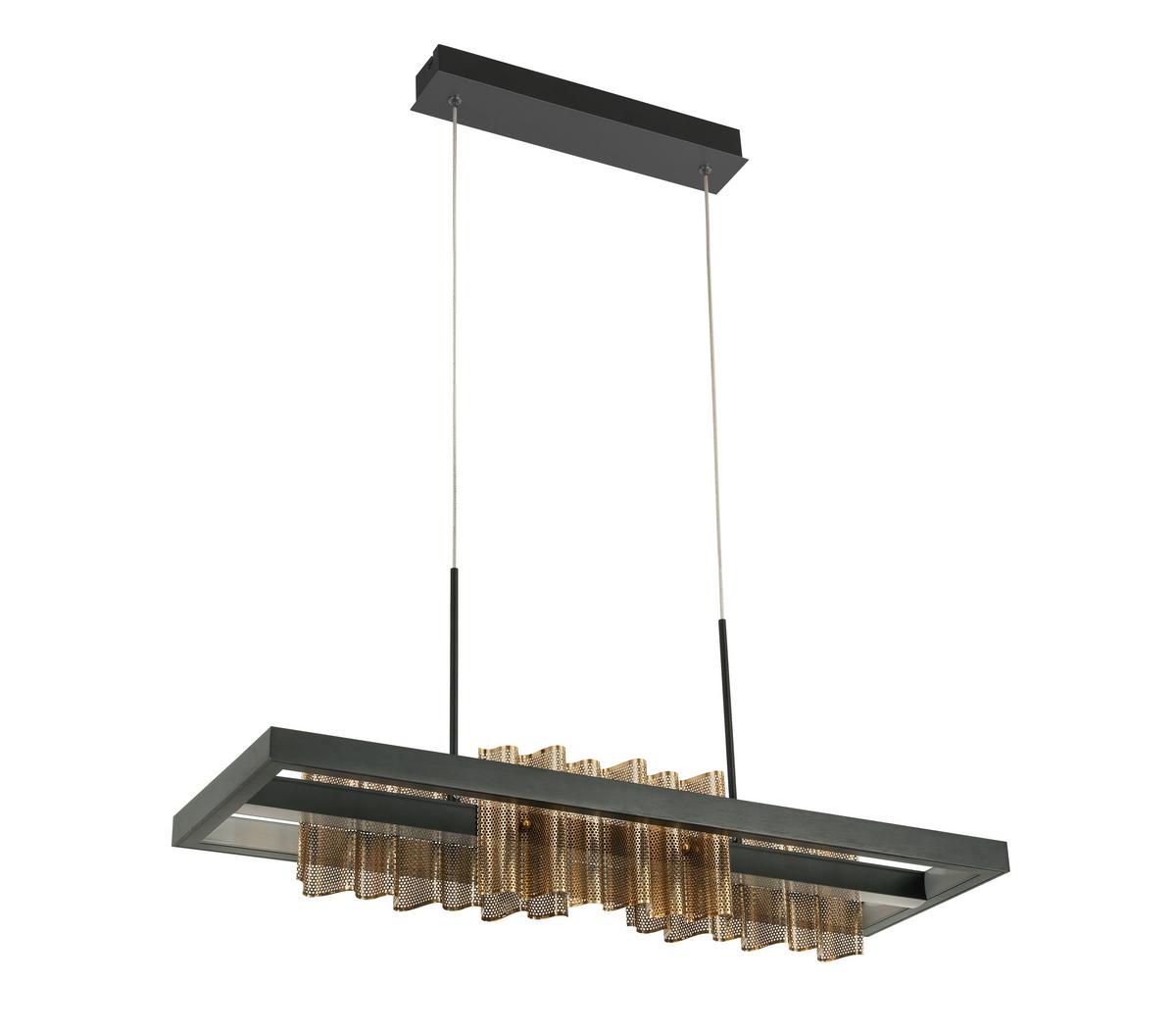 LED-Hängeleuchte Neiml in Schwarz/Gold max. 40 Watt - Goldfarben/Schwarz, MODERN, Kunststoff/Metall (75/25/120cm) - Premium Living