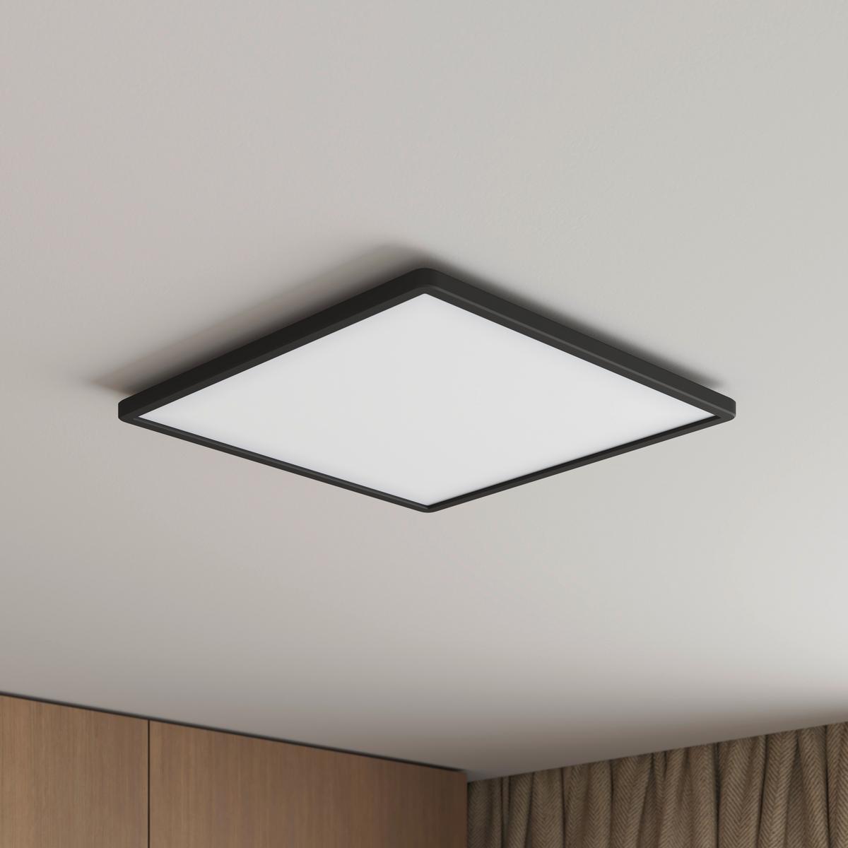 LAMPA SUFITOWA LED GIGA 8 *SBN* - czarny, Basics, tworzywo sztuczne (42/42/2,9cm) - Novel